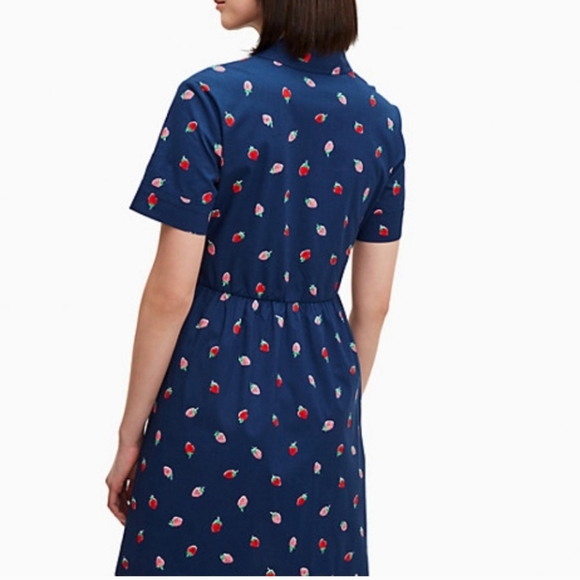 Kate Spade tossed strawberry shirt dress size M - Picture 3 of 14